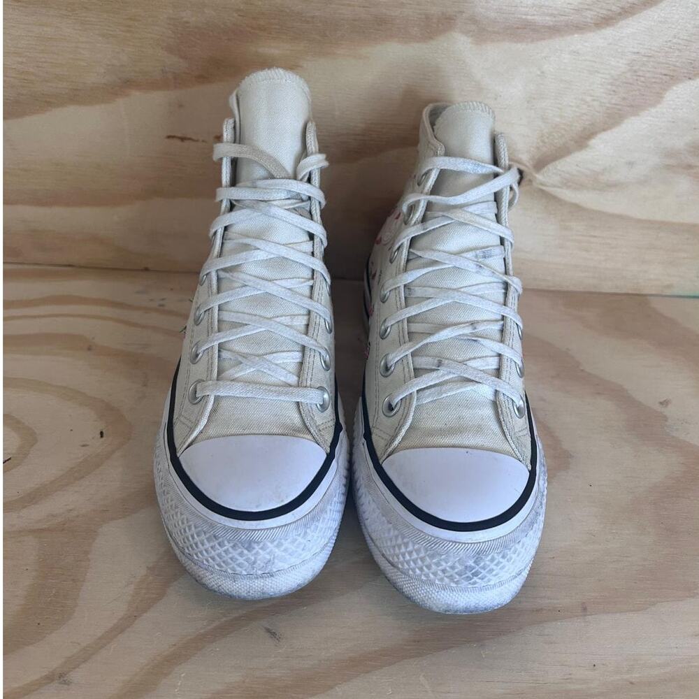 Converse AS CT Lift Platform Hi Strawberries Sneakers White/Red Womens 5 A14934C - Picture 3 of 10